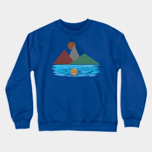 Summer Moon Lake Reflection Crewneck Sweatshirt